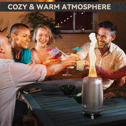 ONLYFIRE OUTDOOR LIVING 12" Tabletop Fireplace with Carrying Bag, Portable Fire Pit for Camping RV Tailgating Patio Backyard Bonfire, Smokeless Camp Stove, Stainless Steel, #FP054 Silver