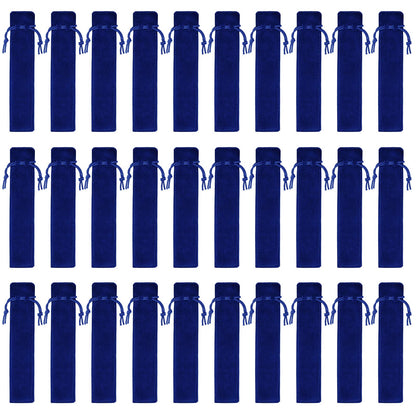 SUMERSHA 100pcs Velvet Pen Pouch Drawstring Pen Bag Single Pen Sleeve Holder for Office Business Gift