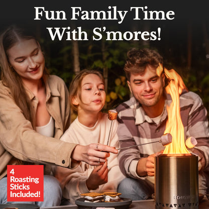 Houswise Smokeless Tabletop Fire Pit Outdoor - 8 Inch Mini Fire Pit, Wood Pellet Table Top Firepit, Portable Table Top Pit for Outside Patio, Small Pits Patio Heater Stove, Tabletop Firepit