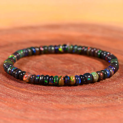 GEMS OF BAY Opal Bracelet (9 Inches, Black)