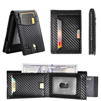 TOPFORGES Wallet for Men, RFID Blocking Smart Pop Up Card Wallet,Minimalist Bifold Mens Wallet Hold 10 Cards & Cash, Slim Compact Front Pocket Desgin With ID Window,Metal Aluminum Credit Card Holder