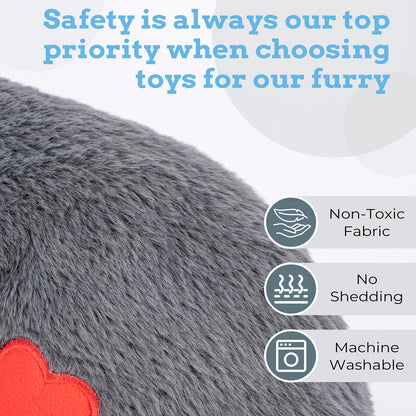 Moropaky Heartbeat Puppy Toys Dog Heartbeat Toy for Anxiety Relief Calming Aid, Heartbeat Stuffed Animal for Puppy Dog Comfort Sleep Aid Crate Training, Puppy Essentials, Dark Gray