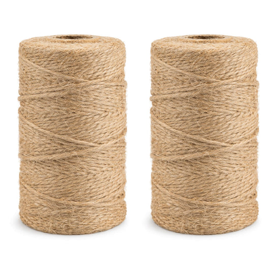 1600 Feet 2mm Natural Jute Twine, Brown String for Crafts, Gardening, Gift Wrapping, Macrame, DIY Decor (800 Ft/Roll) (2, 2mm)