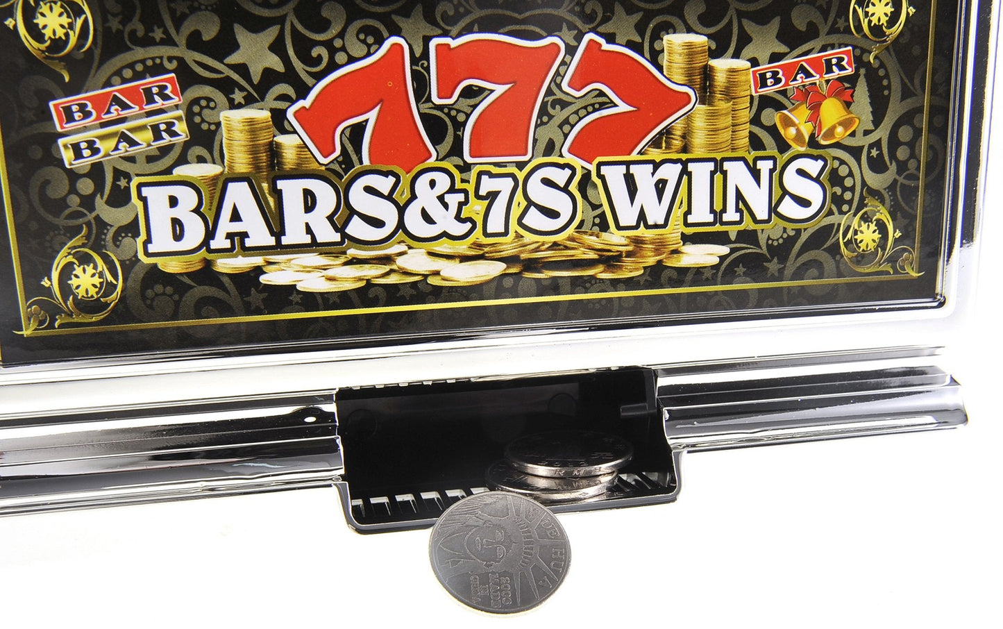 PowerTRC Jumbo Slot Machine Coin Bank | Casino Toy Slots Piggy Bank | Flashing Lights and Jackpot Sounds