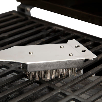 Cuisinart Stainless Steel 16.5" Long Handle Grill Cleaner Brush and Scraper for BBQ, Griddle, Grills, Cookout Tool, Grill Brush for Outdoor Grills BBQ Accessories