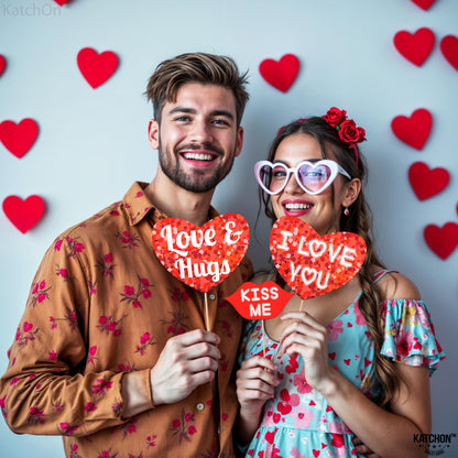 KatchOn, Red Valentines Photo Props - Pack of 30 | Valentines Day Photo Booth Props | Valentines Day Decorations | Valentine Day Props for Photography | Valentine Props for Valentine Day Décor