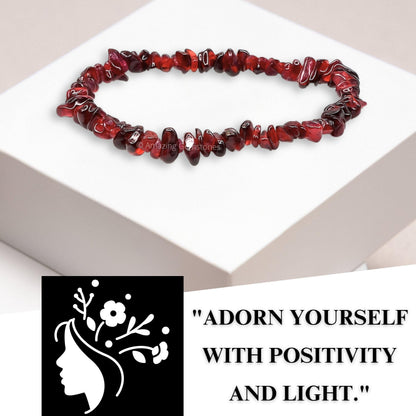 Amazing Gemstone Chips Bracelet (Garnet)