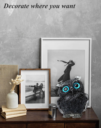 LAIDANLA Black Obsidian 2.4" Owl Statue Natural Healing Crystal Cute Owl Animal Figurine Pocket Sculpture Reiki Spiritual Energy Gemstone Home Office Room Desk Decor Gifts for Women Men
