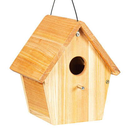 Wooden Bird Houses for Outside Hanging Birdhouses Nest Bluebird House for Cardinals Finch Wren Swallow for Garden Viewing 2