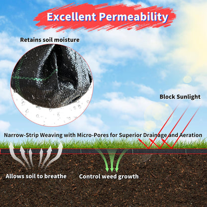 Vanver 4ft x 300ft Landscape Fabric -Heavy Duty Weed Barrier Fabric for Landscaping, Weed Blocker Cloth,Geotextile Fabric for Garden, Driveway & Ground Cover, Garden Weed Mats,Grid Design