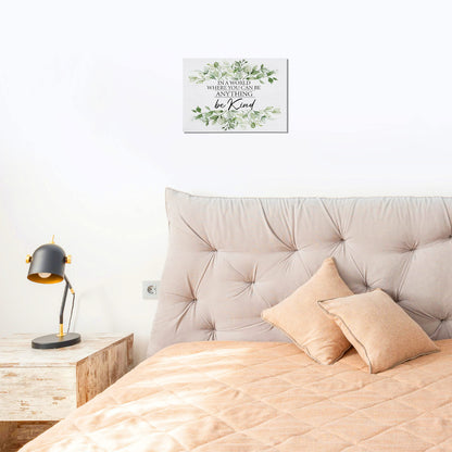 BIWSHA Sage Green Be Kind Decor, Be Kind Sign Green Wall Decor, Canvas Wall Art For Bedroom, Sage Green Bathroom Accessories, Inspirational Wall Art For Office Living Room Kitchen Bedroom, 11X14 In