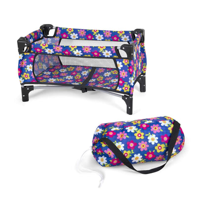Baby Doll Crib Set, Toy Pack n Play Bassinet Blanket & Carry Bag for Baby Doll Playpen Fits up to 20" Doll | Allows for Easy Compact Folding for Storage Toy,