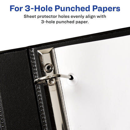 Avery Non-Glare Page-Size Sheet Protectors, Polypropylene, Pre-Punched for Use with Tab Dividers, Top Load, 50 Document Protectors (74204)