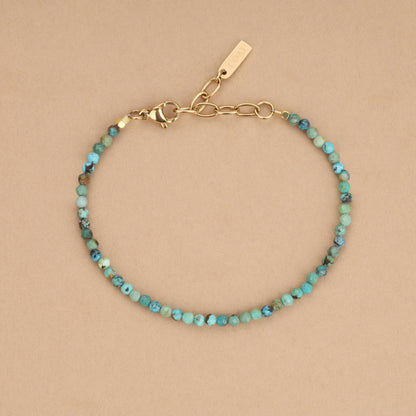 COAI Women's Dainty Bracelet, African Turquoise Bracelet for Women 3mm