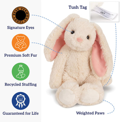 Vermont Teddy Bear Ivory Easter Bunny Stuffed Animal | 15 Inch Soft Plushies and Bunny Toys | Emotional Support Plush for Kids and Adults | Cuddly Buddy Collection Plushie for Snuggling