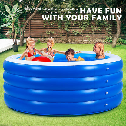 Biange Blow Up Pool, 72" X 30" Round Inflatable Swimming Pool, Kids Pool Inflatable, Kiddie Baby Swimming Pool for Backyard