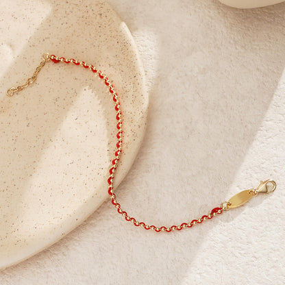 LEGENSTAR Gold Bracelet for Women 18K Gold Dainty Plated Lucky Bracelet for Women Handmade String Interwoven with Gold Chain Adjustable Length Simple Gold Bracelet Fashion Accessory