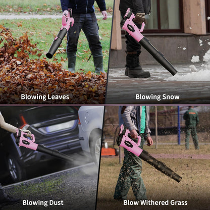 LEAPUL Leaf Blower Cordless, 21V Electric Leaf Blower with 2×2.0Ah Batteries & 1 Fast Charger, Lightweight Battery Powered Blower for Lawn Care, Patio Cleaning