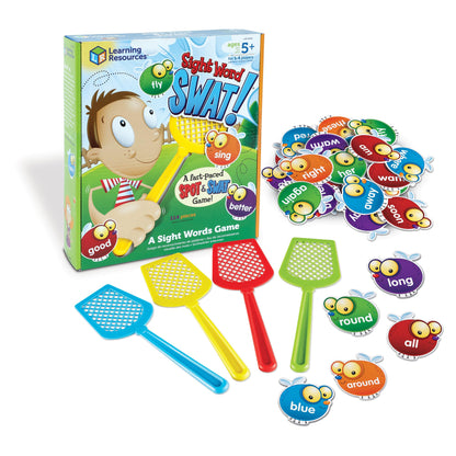Learning Resources Sight Word Swat A Sight Words Game - Phonics Flash Cards, Board Games for Kids, Montessori Spelling , Homeschool, Classroom Must Haves, Teacher Supplies, Gifts for Boys and Girls