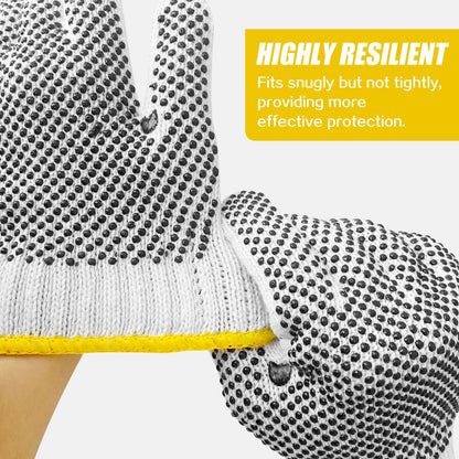 GSAFEME Safety Work Gloves 12 Pairs Cotton with Anti-Slip Grip Dots for Construction,Warehouse Lifting,House Moving