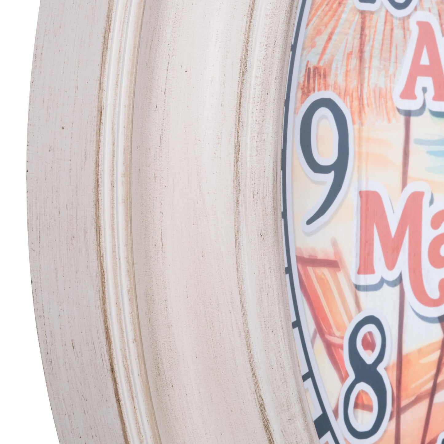 La Crosse Clock 433-3267MVT 26.2" Indoor/Outdoor Whitewashed Analog Quartz Clock with Temp and Humidity