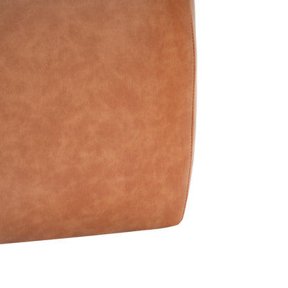 Christopher Knight Home Ellis Faux Leather Pouf Ottoman Foot Rest, Square PU Pouffe Ottoman Footstool, Living Room Sofa Couch Extra Seat, Modern Coffee Table for Home Office Bedroom, Tan Brown