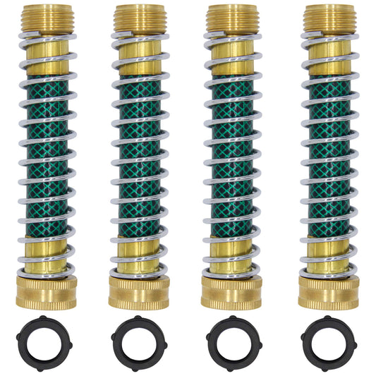 Lifynste Garden Hose Extension Adapter, Hose Kink Protector with Coil Spring, 4 Pack