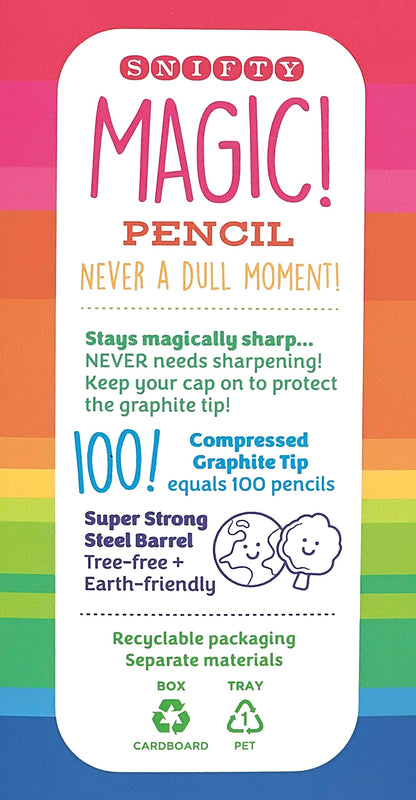 SNIFTY Magic Pencil - Compressed graphite tip equals 100 pencils - white barrel + matching chunky eraser
