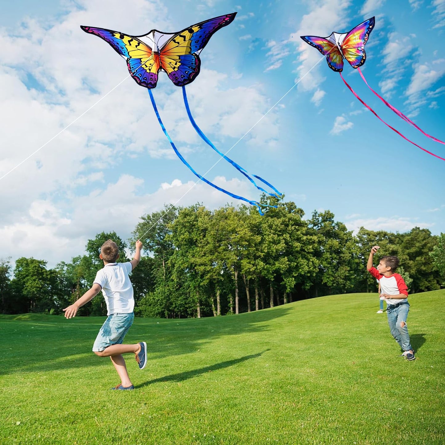 HONBO Butterfly Kites for Kids & Adults, Easy to Fly for Beginners, Each Kite with 300ft Line Handle,Beginner Kite for Kids Ages 4-8,Beach Kites for Outdoor Activities & Family Trip(Pink)