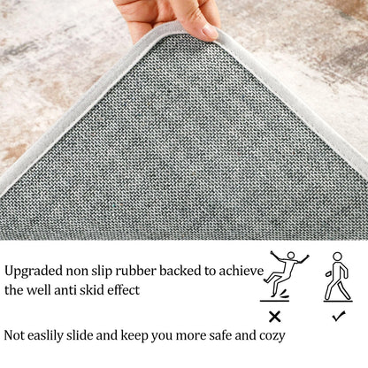 famibay Runners for Hallways Non Slip, Modern Abstract Washable Runner Rug, Soft Hallway Rug Pet Friendly Faux Wool Low Pile Carpet Floor Runner for Kitchen Bathroom Bedroom(Beige/Camel)