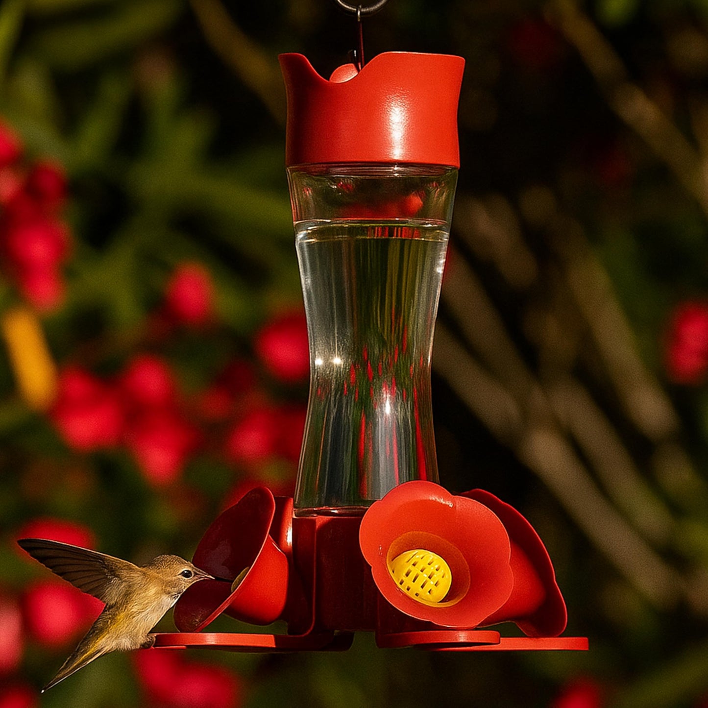 Perky-Pet Glass Hummingbird Feeders for Outdoors with Ant Moat, Bee Guards, & Perches, 8oz Nectar Capacity, Wide-Mouth Bottle for Easy Filling & Cleaning, Outdoor Garden Décor, 203CPBN-2 (Pack of 2)