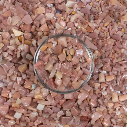Crocon 1/2 LB Crushed Pink Opal Chips Bulk Stones 1100+ Carats Natural Quartz Pieces Irregular Shape Gemstones for House Warming Gifts New Home and Chakra healing crystals Home Dcor gifts for women
