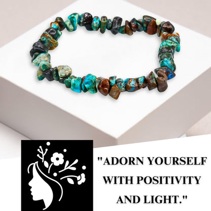 Amazing Gemstone Chips Bracelet (Chrysocolla)