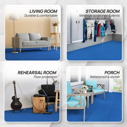 Yes4All EVA Interlocking Mats, Puzzle Floor Tiles, Foam Floor Padding with Border for Furniture, Home Space, Living Room, Garage 11,15,32,99 SQFT
