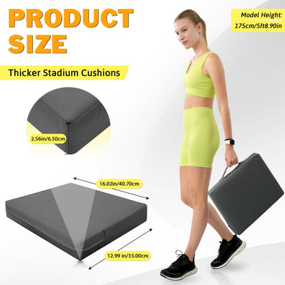 FASTMOMENT 2 Pcs Stadium Seat Cushions Water-Repellent Bleacher Seat Cushions Indoor & Outdoor Seat Cushion for Bleachers Portable Stadium Cushion for Sports Events, Chairs, Beaches