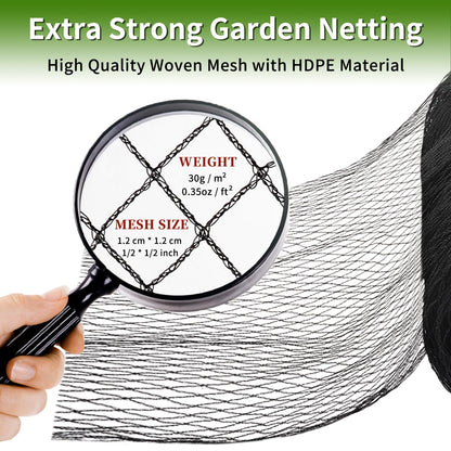 Webuys Bird Netting for Garden Protection - 13 x 40 FT Heavy Duty Poultry Bird Netting for Chicken Coop with Ties & Staples, Garden Net Mesh for Fruit Trees Plants Vegetables Against Birds Deer