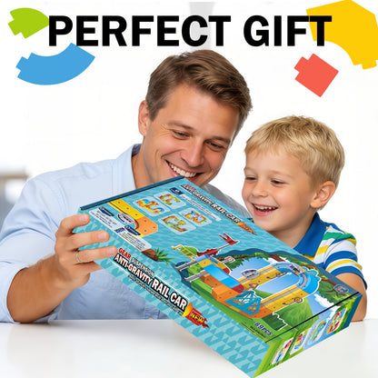 Rail Electric Train Set with Traffic Signs for Kids 3 4 5 6 7 8 Years Old, 60 PCS 3D Magic Flexible Race Car Track, Building Block Toys with Anti-Gravity, Educational STEM Toy Boys Girls Birthday