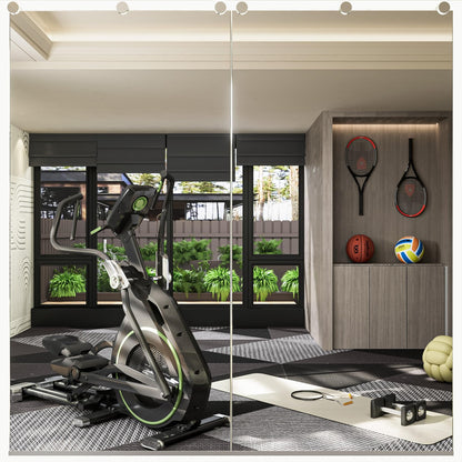 Keonjinn Home Gym Mirror, 48" x 24" x 2Pcs, Large Exercise Mirror, Frameless Full Body Mirrors, Tempered Glass, Wall Mounted for Gym, Yoga, Bedroom, Dance Studio