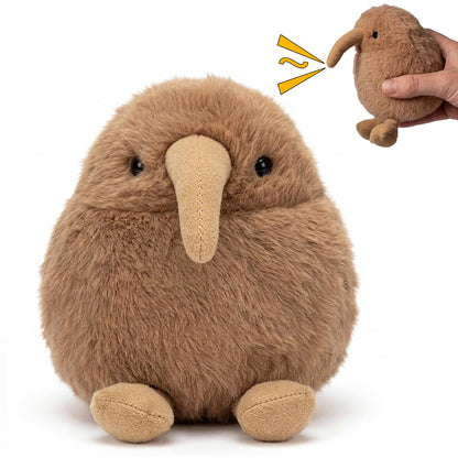 Freetoes Screaming Kiwi Bird Toy 4.5 inch,Cute Bird Stuffed Animal Desk Toy,Makes Fun Screaming Kiwi Sounds,Funny Weird Stuffed Animal Gag Gifts for Valentine Christmas,Pranks Stuff for Adults