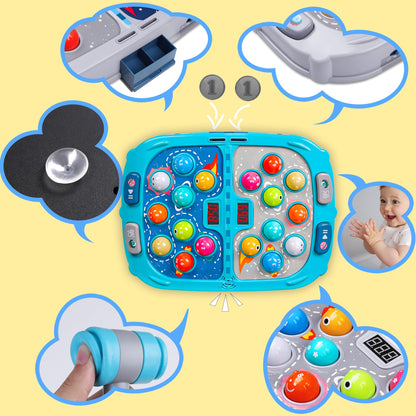 Whack Game Mole, Game 3+ Year Old, 3 Year Old Boy, 4 Year Old Toy, Gift for 3 Year Old, 11x15in Larger 2-Players Whack Toy with 5 Modes, 9 Speeds, 54 Levels, Light&Sounds, Birthday Gift for Todders