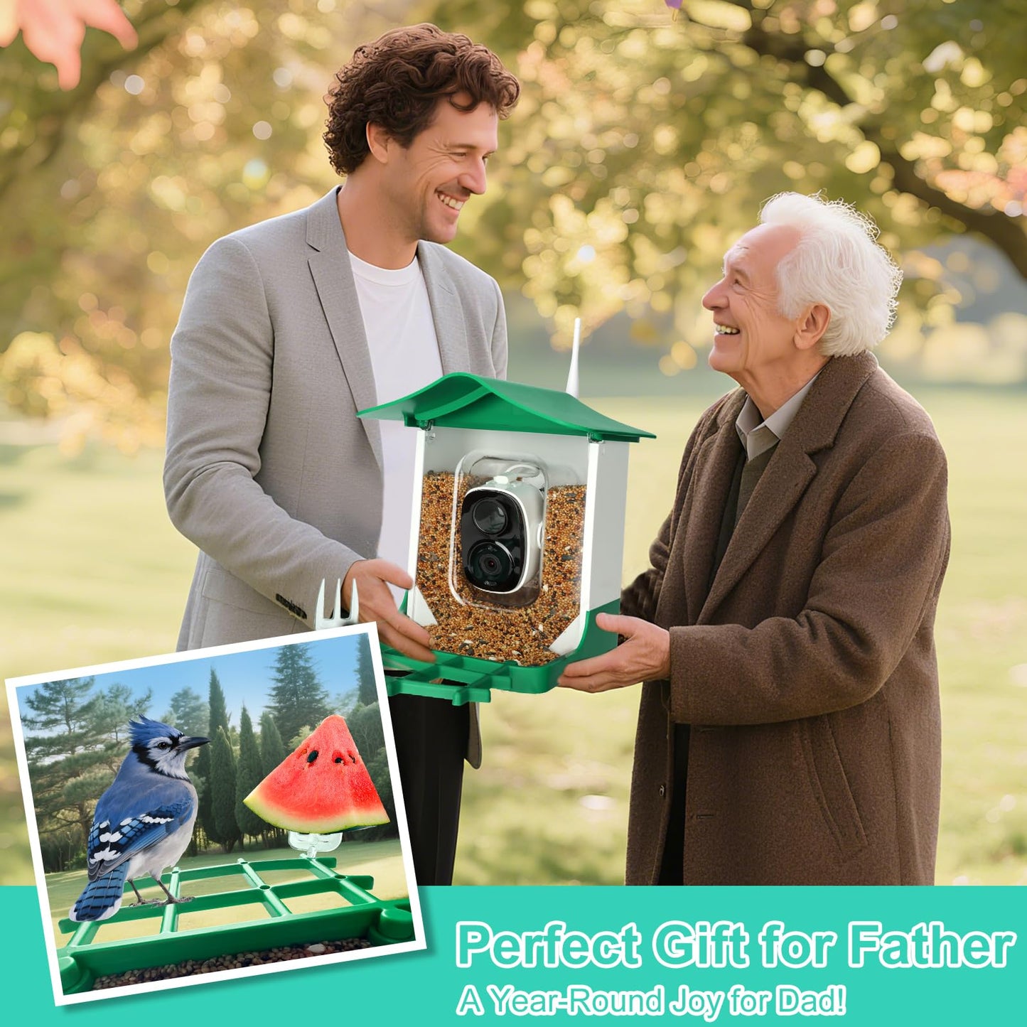 Smart Bird Feeder with Camera,AI Identify Birds Species,Auto Record 2K Birds Video in Backyard Garden,Live View,Instant Notifications，Solar Powered Charging,Ideal Gift for Family and Bird Lovers