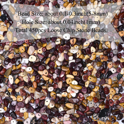 Natural Chip Stone Beads 450pcs Mookaite Jasper Chips 5-8mm Genuine Real Irregular Healing Crystal Rocks Hole Drilled DIY Loose Gemstone Beads for Jewelry Making Bracelet Earrings Necklace Crafting