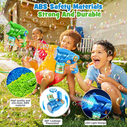Bubble Gun Machine for Kids 4-8: 2-Pack Automatic Bubble Guns with 2 Bottles Refill Solution - Summer Outdoor Toys Bubble Blaster Maker Blower for Easter Party