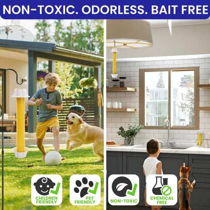 Fly Stick Sticky Fly Traps for Indoors Outdoor 6pk. Non-Toxic Super Sticky Hanging Flies Catcher Paper Tape Strips for Home. Catches All Bugs and gnats. Indoor Outdoor House Flying Insect Trap.