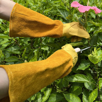 luvaswel Thorn Proof Gardening Gloves, 100% Cowhide Comfortable Breathable for Rose Pruning, Cactus Handling and Gardening