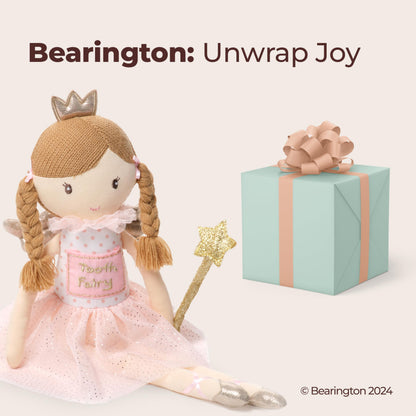 Bearington Collection Tooth Fairy Tooth Holder Plush Pillow for Girls – Hanging Doll for Bed, Door, Nightstand - Pixie 14"