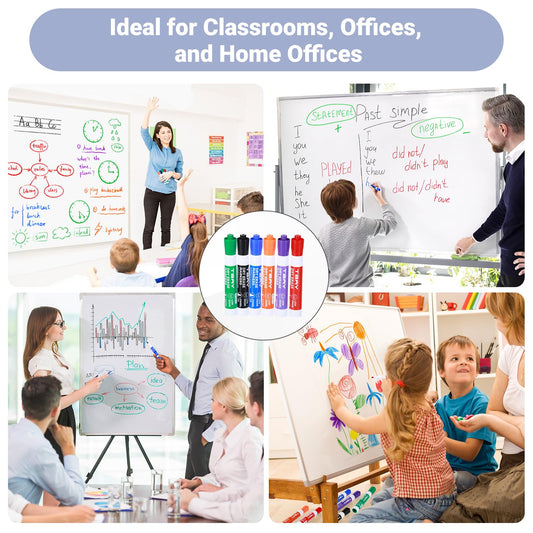 Tbay Dry-Erase Markers - 36 Counts, Chisel Tip Whiteboard Markers for Office/School Supplies, Low Odor, 6 Assorted Colors