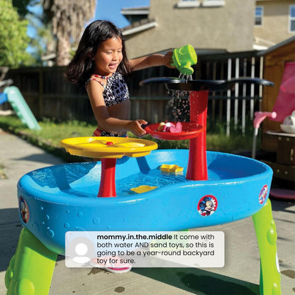 Disney Mickey Mouse Water Table by Delta Children| 3-Tier Water Play Table with 11-Piece Toy Set | Water Sensory Table + Summer Beach Toys for Outside Backyard for Toddlers Ages 2+, Blue