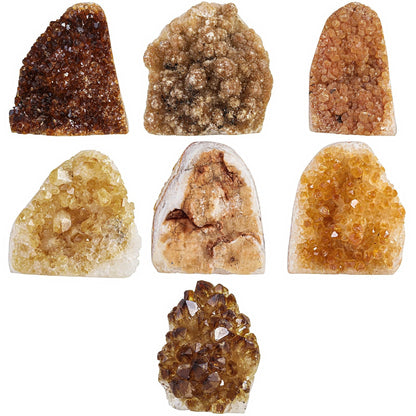 mookaitedecor Natural Citrine Crystal Cluster Geode, Self-Standing Yellow Quartz Stone Raw Crystals and Minerals Specimen for Healing Home Decor, 201-300 g