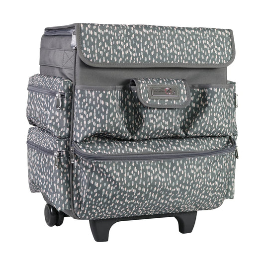 Everything Mary Teacher Rolling Tote – Grey & White Wheeled Bag for Classroom Supplies – Portable Organizer Cart for Teaching Materials, Crafts & Office Essentials